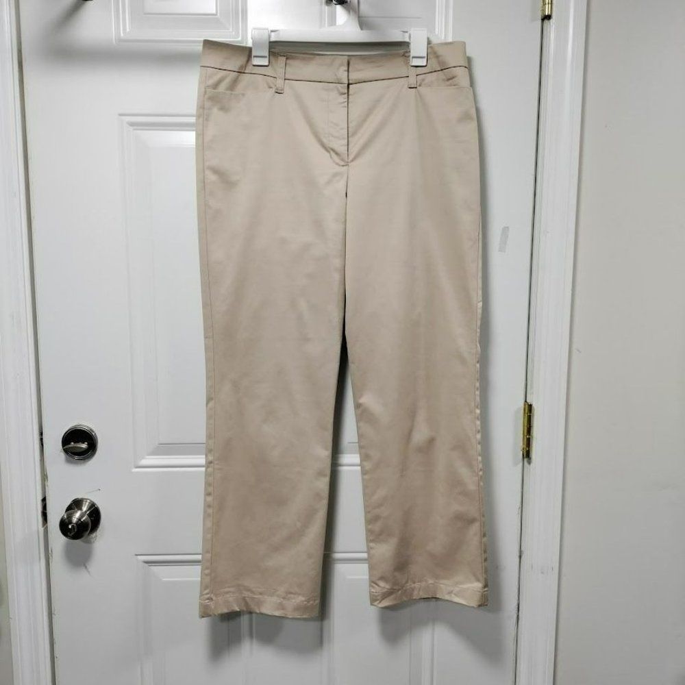 Charter Club Women's Light Gray Slim It Up Straight Leg Casual Pants Size 12